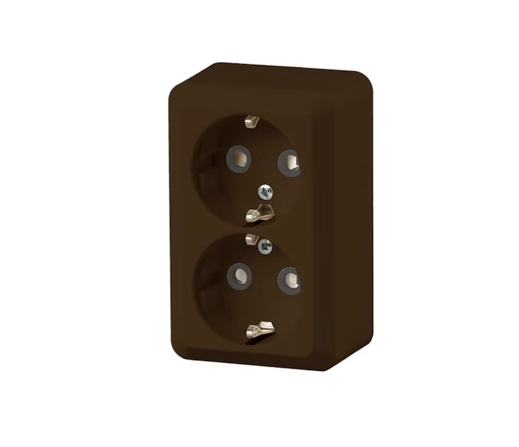Pistorasia ABB Jussi 2-osainen 16A IP20 PPJ HL Ruskea - KarelianStore