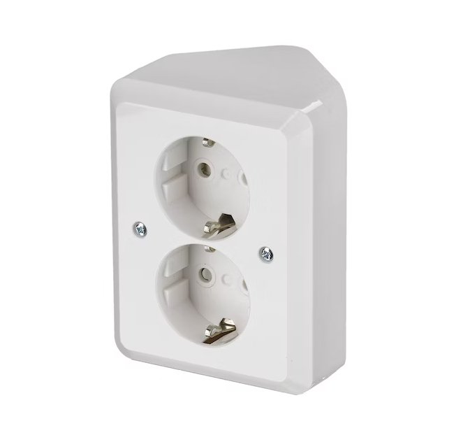 Pistorasia ABB Jussi 2-osainen 16A IP21 PPJ HL Kulma Valkoinen - KarelianStore