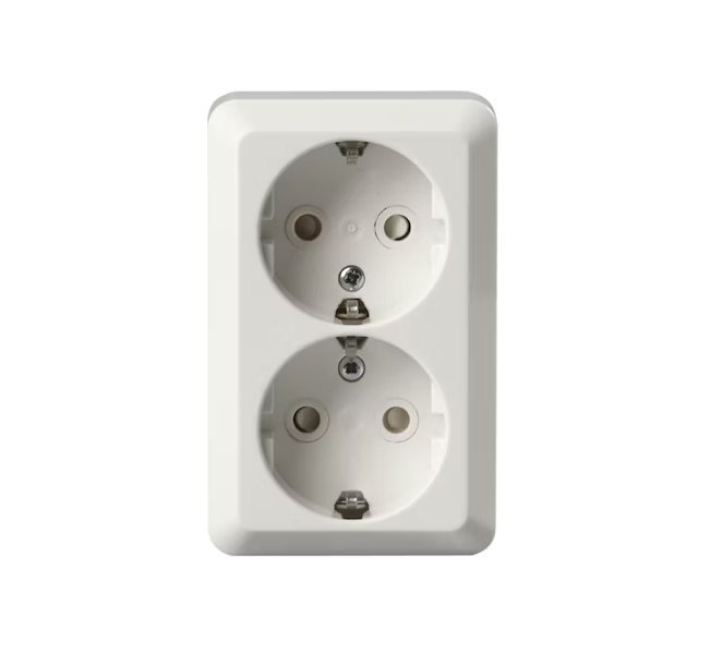 Pistorasia ABB Jussi 2-osainen 16A IP21 PPj HL Valkoinen - KarelianStore