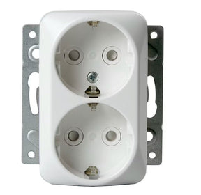 Pistorasia ABB Jussi 2-osainen 16A IP21 UKJ HL Valkoinen - KarelianStore