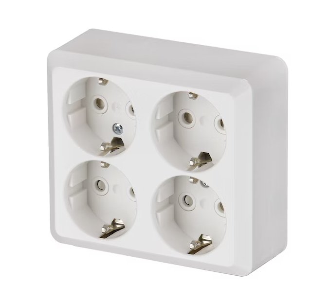 Pistorasia ABB Jussi 4-osainen 16A IP21 PPJ HL Valkoinen - KarelianStore