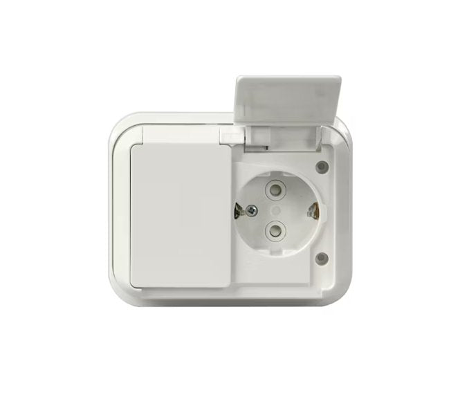 Pistorasia ABB Kosti 2-osainen 16A IP44 UPJ HL Valkoinen - KarelianStore