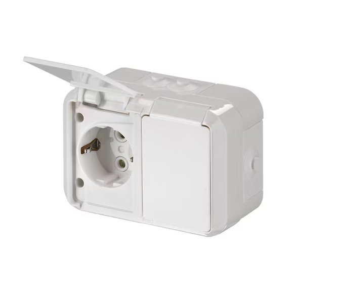 Pistorasia ABB Kosti 2-osainen 16A IP55 PPJ 1x Valkoinen - KarelianStore