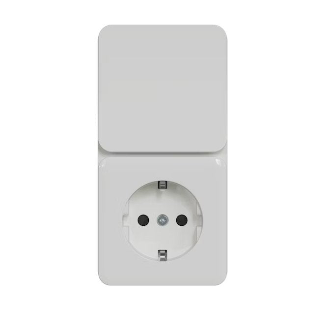 Pistorasia + Kytkin Schneider Electric Exxact IP21 PPJ Valkoinen - KarelianStore