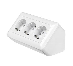 Pistorasia Opal Pinta 3-osainen 16A 250V IP20 Maadoitettu Kulma - KarelianStore