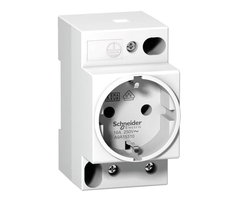 Pistorasia Schneider Electric Acti9 Shucko 16A Valkoinen DIN - KarelianStore