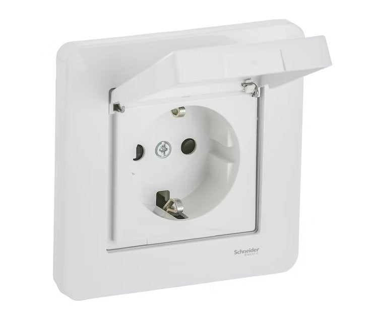 Pistorasia Schneider Electric Exxact 1-osainen 16A 0x UKJ Kansi Valkoinen - KarelianStore