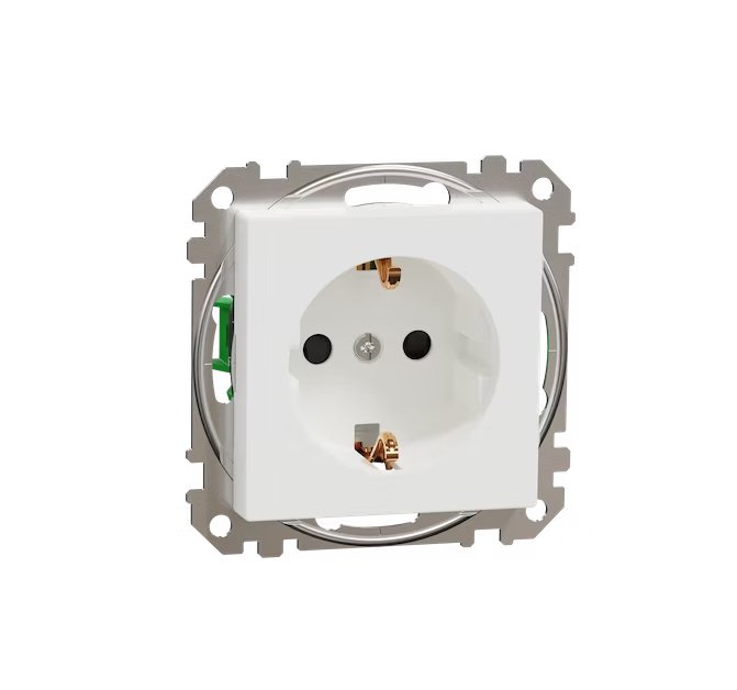 Pistorasia Schneider Electric Exxact 1-osainen 16A IP21 0x UKJ Valkoinen 10 kpl - KarelianStore