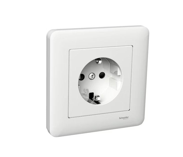 Pistorasia Schneider Electric Exxact 1-osainen 16A IP21 2x UPJ Valkoinen 50 kpl - KarelianStore