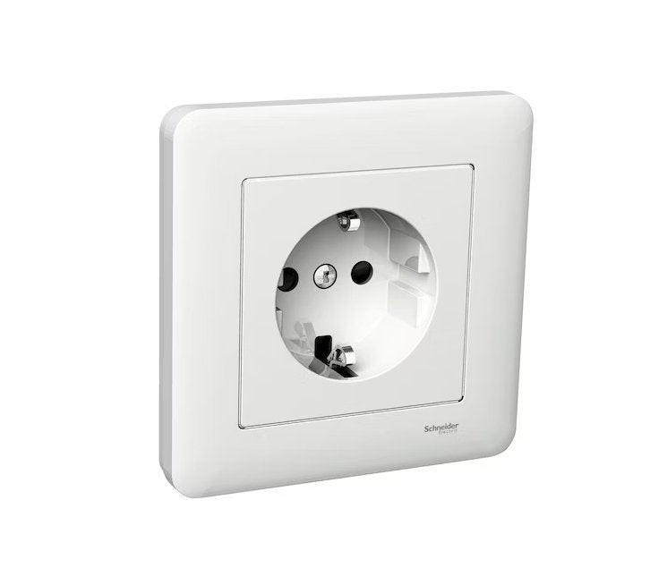 Pistorasia Schneider Electric Exxact 1-osainen 16A IP21 UPJ Valkoinen - KarelianStore