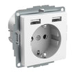 Pistorasia Schneider Electric Exxact 1-osainen 2x USB Lataus 2.4 Valkoinen - KarelianStore