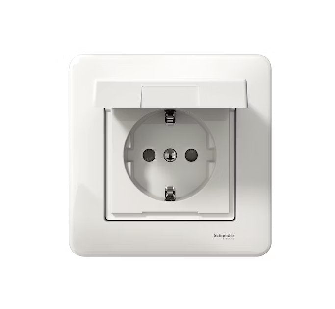 Pistorasia Schneider Electric Exxact 1-osainen Kannella IP44 Valkoinen - KarelianStore