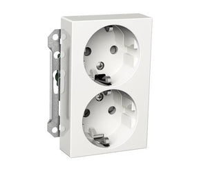 Pistorasia Schneider Electric Exxact 2-osainen 16A IP20 2x UKJ Valkoinen - KarelianStore