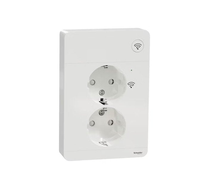 Pistorasia Schneider Electric Exxact 2-osainen 16A IP20 2x UPJ Zigbee Valkoinen - KarelianStore