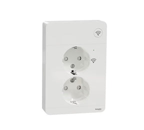 Pistorasia Schneider Electric Exxact 2-osainen 16A IP20 2x UPJ Zigbee Valkoinen - KarelianStore