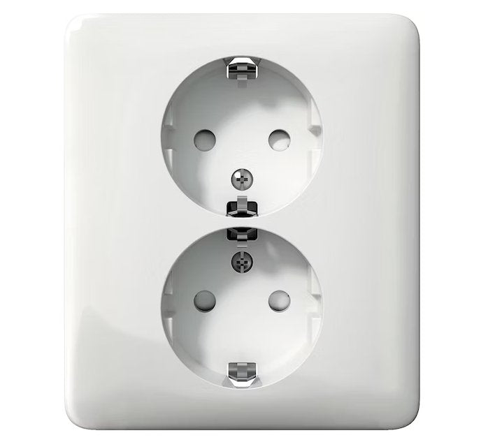 Pistorasia Schneider Electric Exxact 2-osainen 16A IP21 0x UPJ Valkoinen 10 kpl - KarelianStore