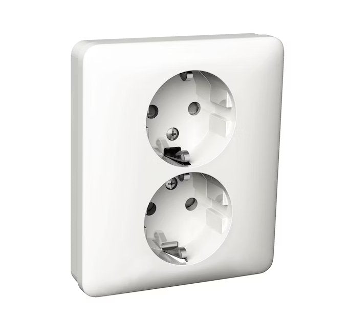 Pistorasia Schneider Electric Exxact 2-osainen 16A IP21 2x UPJ Valkoinen 50 kpl - KarelianStore