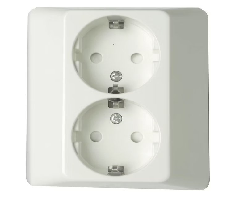 Pistorasia Schneider Electric Exxact 2-osainen 16A IP21 UPJ 1x Valkoinen 50 kpl - KarelianStore