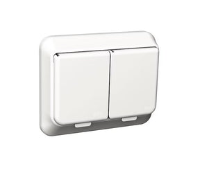 Pistorasia Schneider Electric Exxact 2-osainen 16A IP44 2x UKJ Valkoinen - KarelianStore