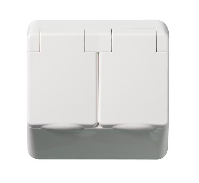 Pistorasia Schneider Electric Exxact 2-osainen 16A IP44 UPJ 1x Valkoinen - KarelianStore