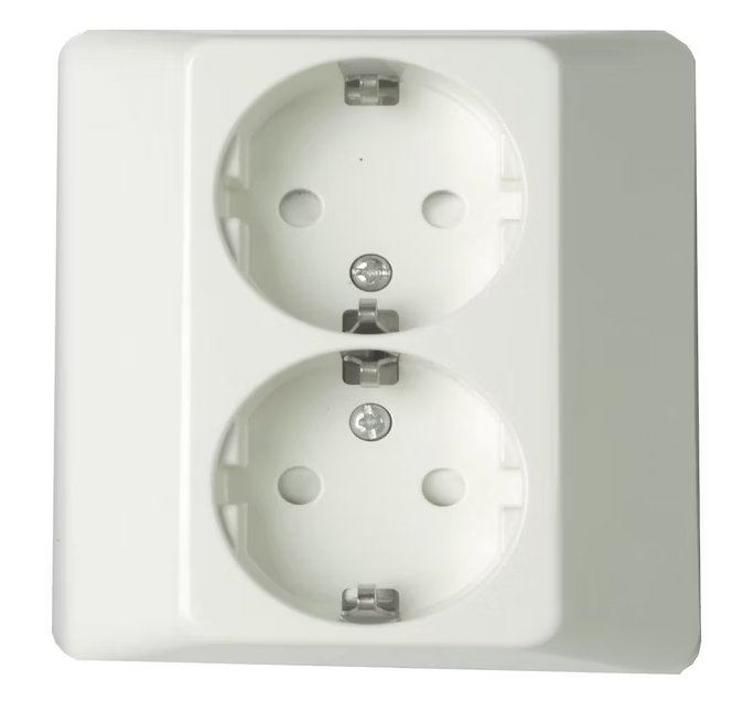 Pistorasia Schneider Electric Exxact 2-osainen IP21 UPJ 1x Valkoinen - KarelianStore