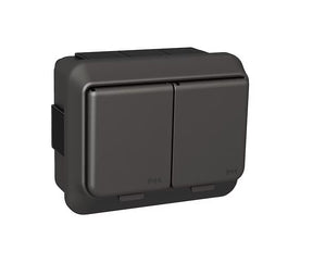 Pistorasia Schneider Electric Exxact 2-osainen IP44 PPJ 2x Antrasiitti - KarelianStore