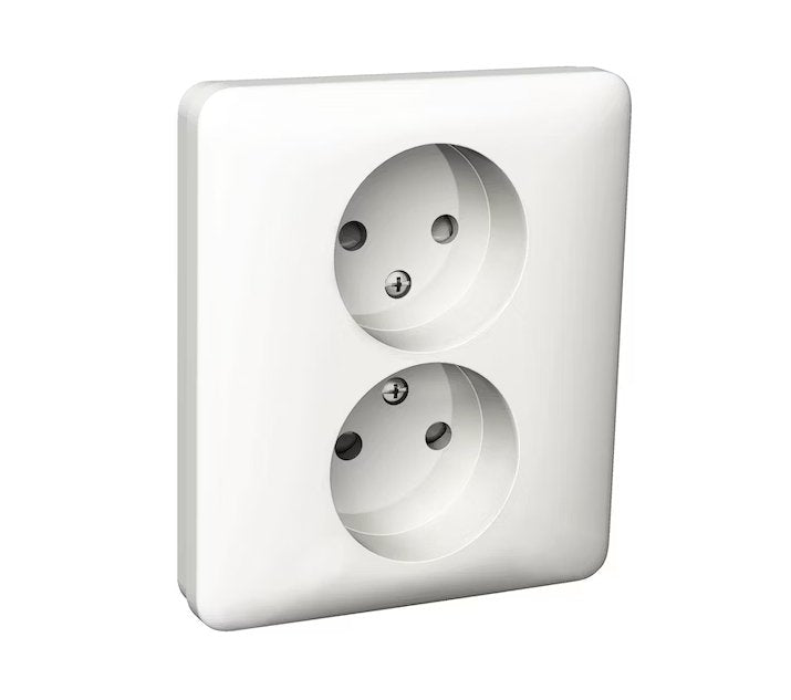 Pistorasia Schneider Electric Exxact 2N 16A IP21 2x UPJ Valkoinen - KarelianStore