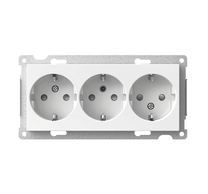 Pistorasia Schneider Electric Exxact 3-osainen 16A IP20 2x UKR Valkoinen - KarelianStore