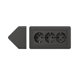 Pistorasia Schneider Electric Exxact 3-osainen Kulma Antrasiitti - KarelianStore