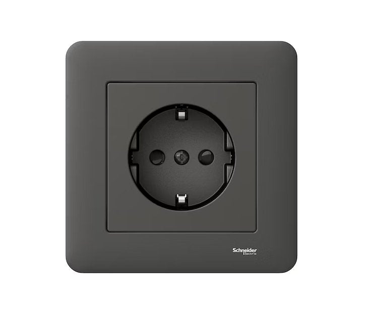 Pistorasia Schneider Electric Exxact Keskiölevyllä Maadoitettu Antrasiitti 5 kpl - KarelianStore