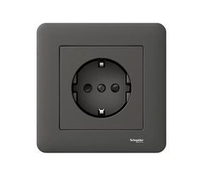 Pistorasia Schneider Electric Exxact Keskiölevyllä Maadoitettu Antrasiitti 5 kpl - KarelianStore