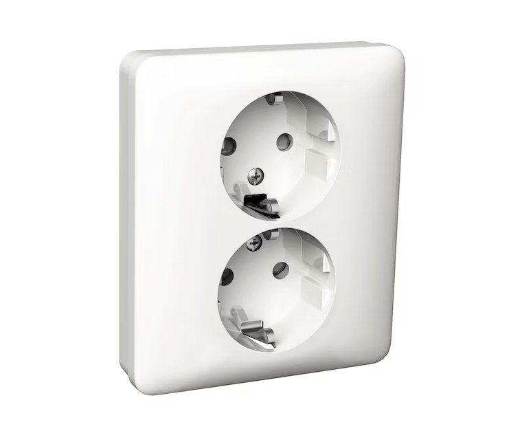 Pistorasia Schneider Electric Exxact Peitelevyllä Maadoitettu Valkoinen 5 kpl - KarelianStore