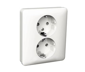 Pistorasia Schneider Electric Exxact Peitelevyllä Maadoitettu Valkoinen 5 kpl - KarelianStore