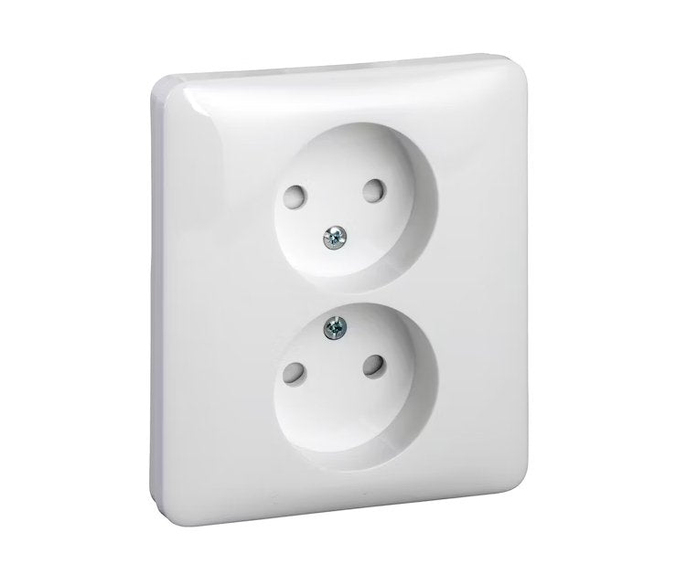 Pistorasia Schneider Electric Exxact Peitelevyllä Maadoittamaton Valkoinen 5 kpl - KarelianStore