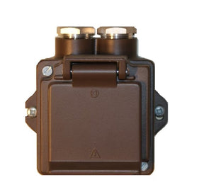 Pistorasia Selcast 1-osainen 16A IP44 2xPk16 Silum Ruskea - KarelianStore