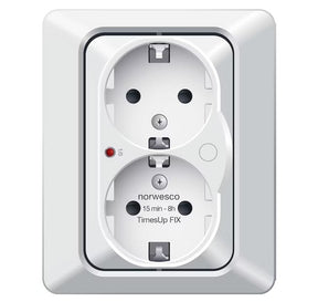 Pistorasia+ajastin Norwesco Timesup 2s 16A IP20 UPR Valkoinen - KarelianStore