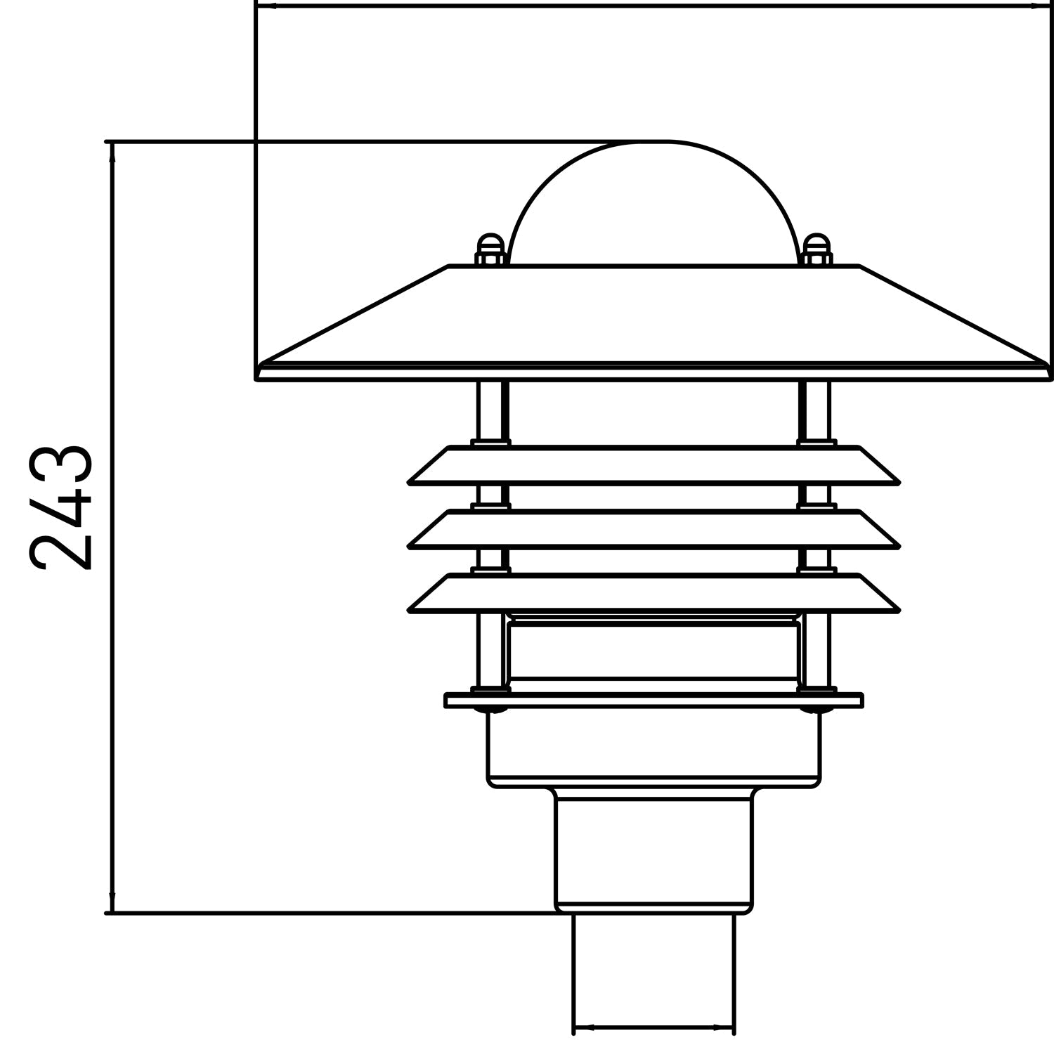 Pylväsvalaisin Ensto Averia AVG01GH IP44 75W E27 Grafiitti - KarelianStore