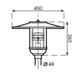 Pylväsvalaisin Karlux Talas IP23 100W E27 Harmaa - KarelianStore