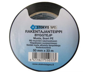 Rakentajanteippi Stokvis 50mm 33m Musta Polyeteeni - KarelianStore