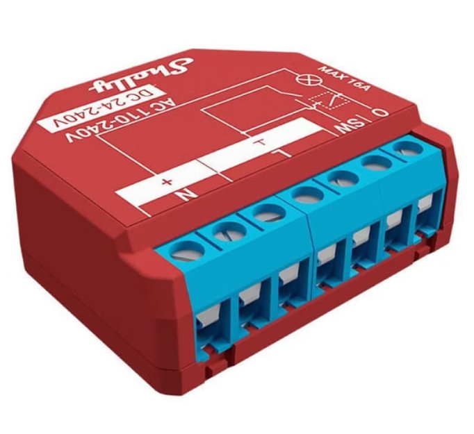 Releyksikkö Shelly Plus 1PM 1-K 16A Tehomittaus Wifi - KarelianStore