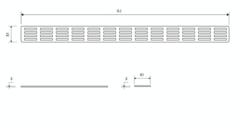 Ritilä Unidrain 1605 Stripe 700mm Harjattu - KarelianStore