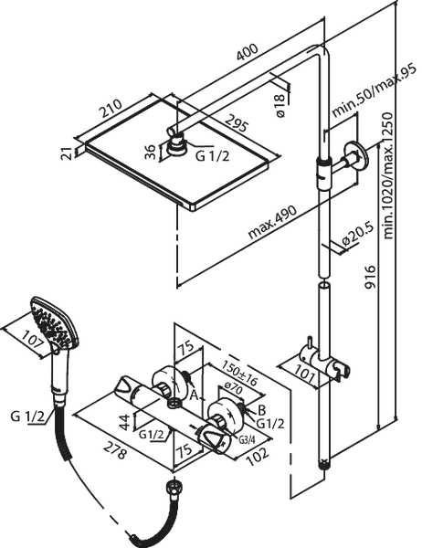 Sadesuihku Damixa Slate 57921.30 - KarelianStore