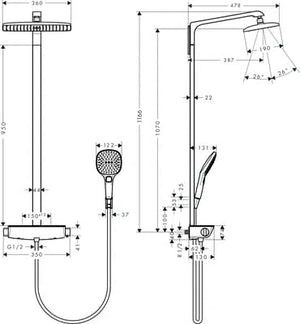 Sadesuihkuhana Hansgrohe 26947000 Raindance E360 Air Nord - KarelianStore