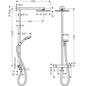 Sadesuihkuhana Hansgrohe 27847000 Raindance S240 Air Nord - KarelianStore