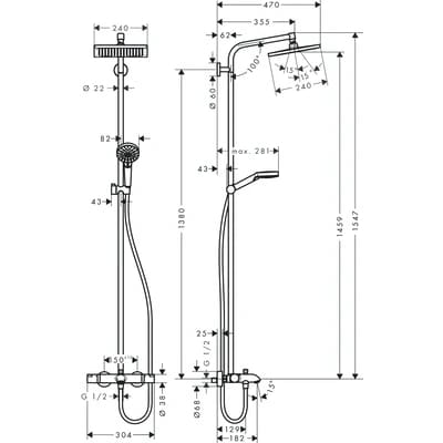 Sadesuihkuhana Hansgrohe 27869000 Crometta E240 JP - KarelianStore