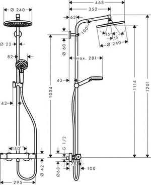 Sadesuihkuhana Hansgrohe 27937000 Crometta S240 - KarelianStore