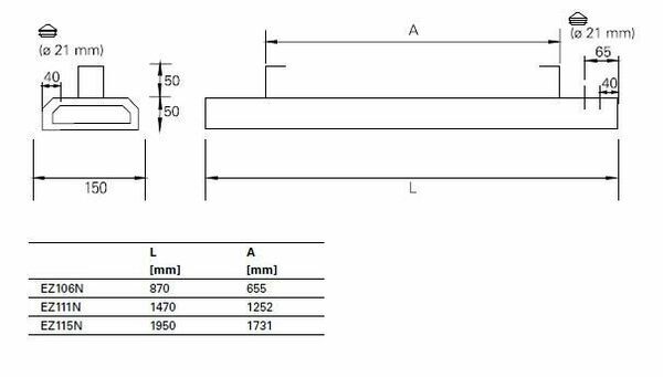 Säteilylämmitin Frico Elztrip EZ111N 1050W IP44 150x1500mm - KarelianStore
