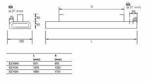 Säteilylämmitin Frico Elztrip EZ111N 1050W IP44 150x1500mm - KarelianStore