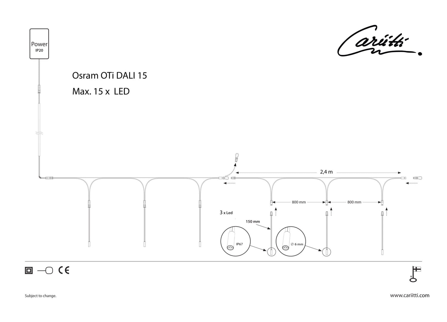 Saunavalaisin Cariitti LED 2700K 3-osainen laajennussarja - KarelianStore