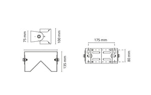Seinä- ja kulmakiinnike SG Fevik-seinävalaisimille Grafiitti - KarelianStore